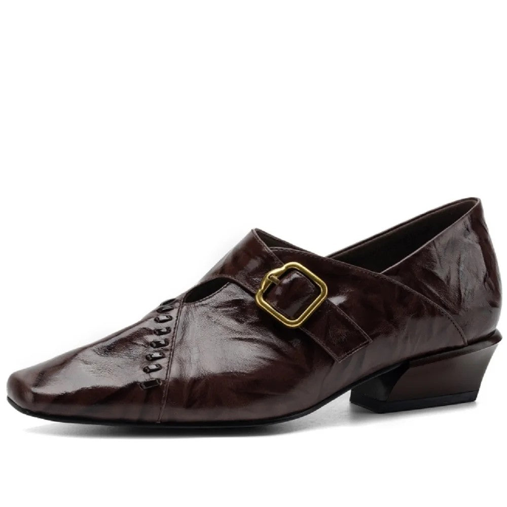 Marchesa Buckle Leather Pumps