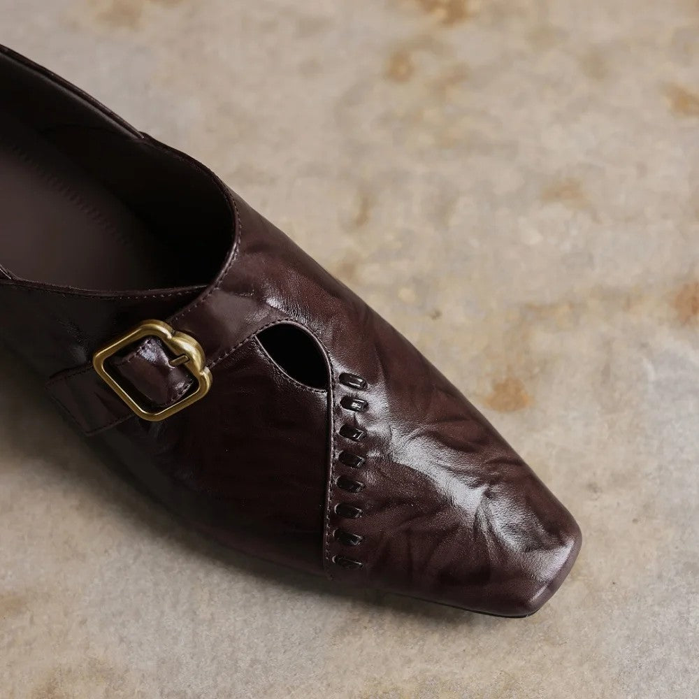 Marchesa Buckle Leather Pumps
