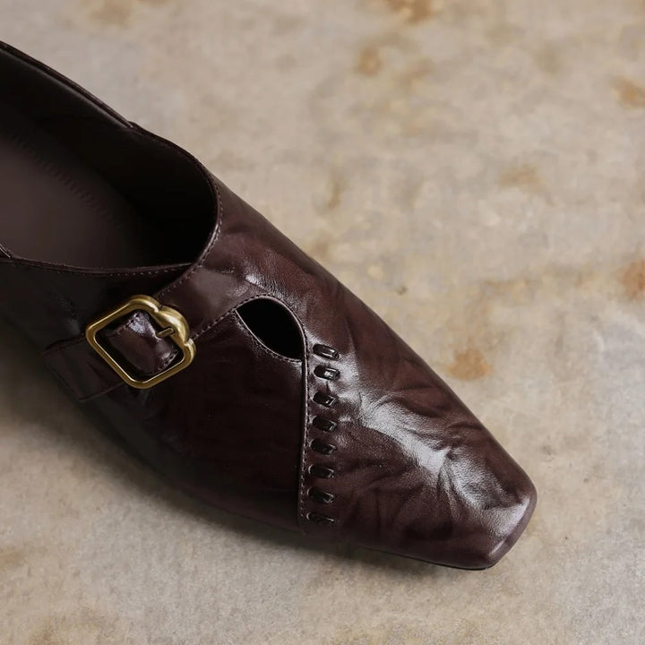 Marchesa Buckle Leather Pumps