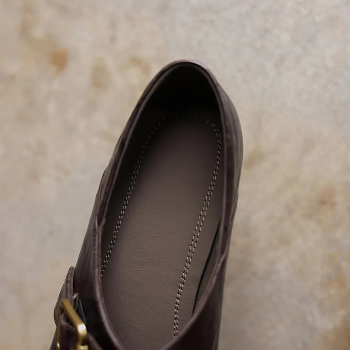 Marchesa Buckle Leather Pumps