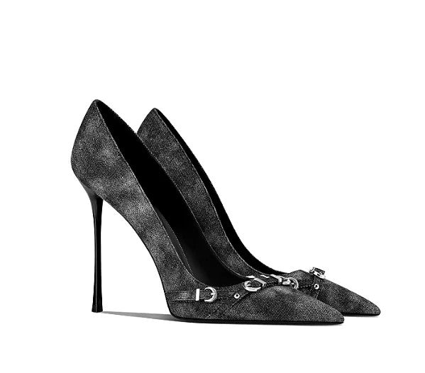 Indigo Buckle Stiletto Pumps