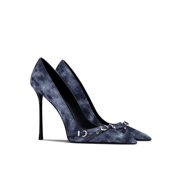Indigo Buckle Stiletto Pumps