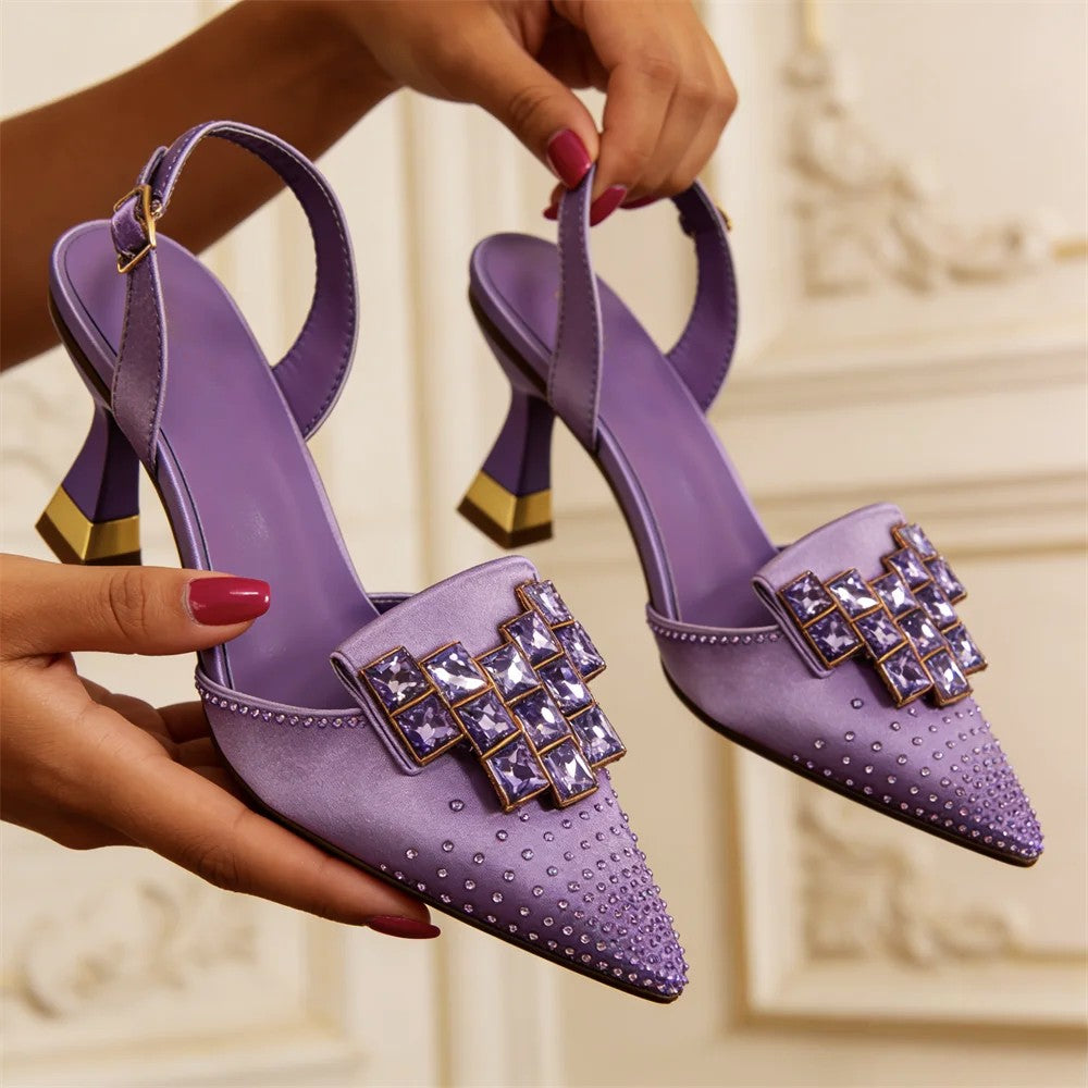 Gemmaria Crystal Kitten Heels