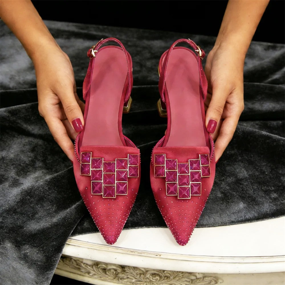Gemmaria Crystal Kitten Heels