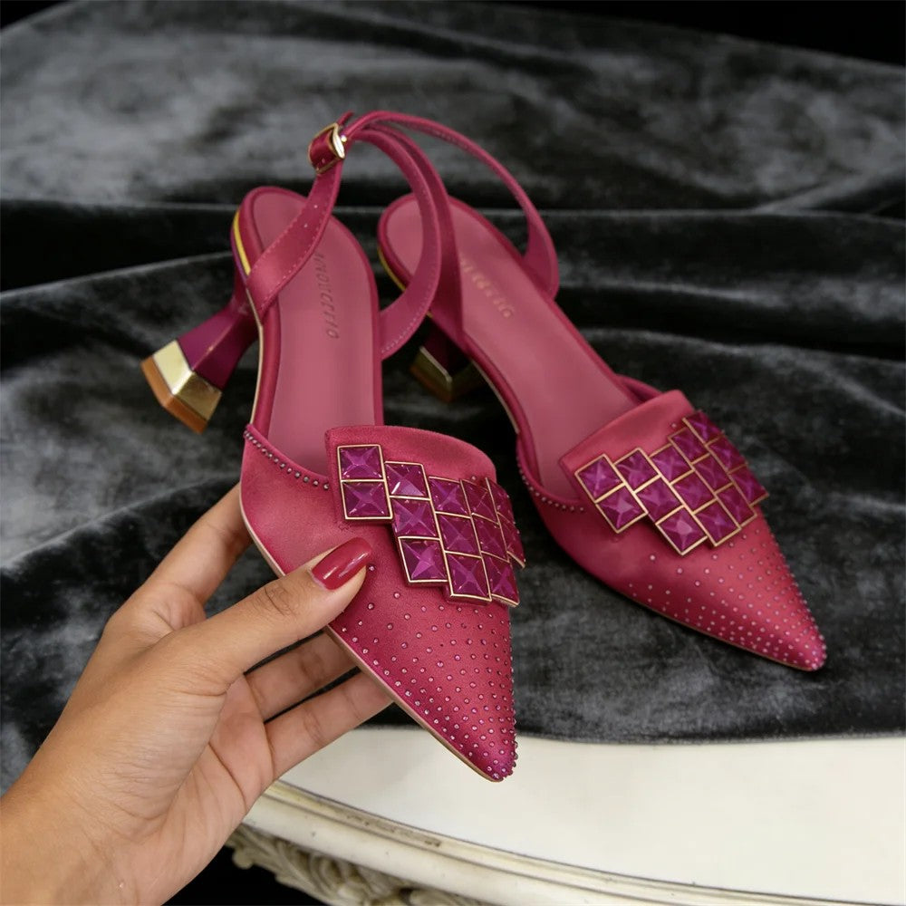 Gemmaria Crystal Kitten Heels