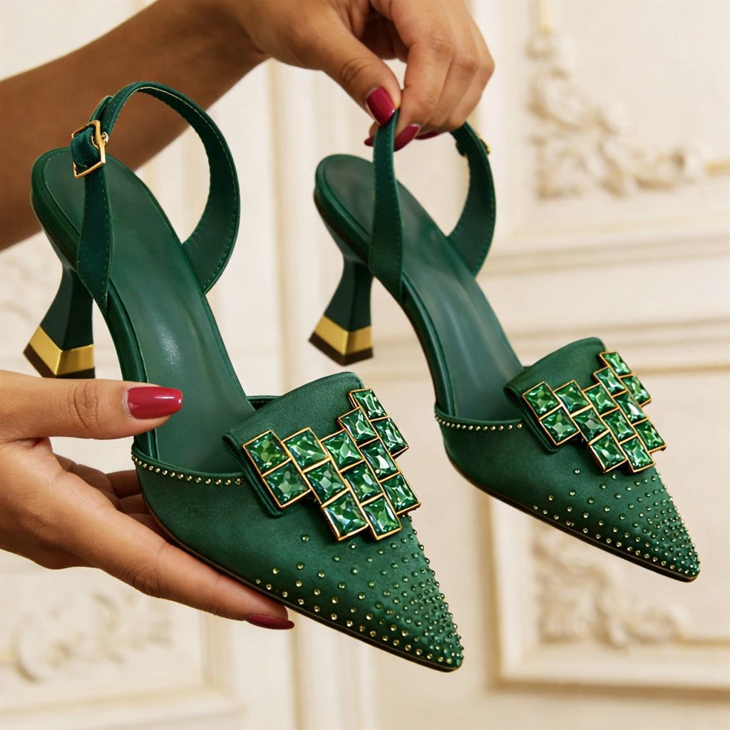 Gemmaria Crystal Kitten Heels