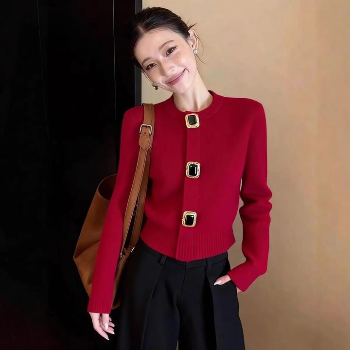 Gemma Jewel-Button Cardigan