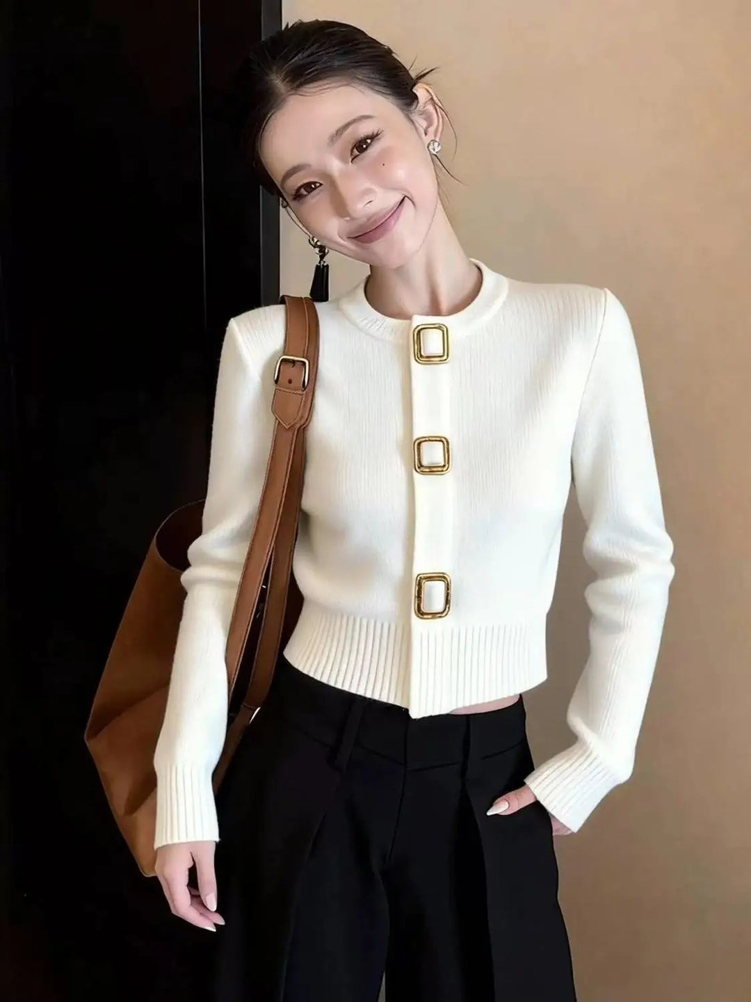Gemma Jewel-Button Cardigan