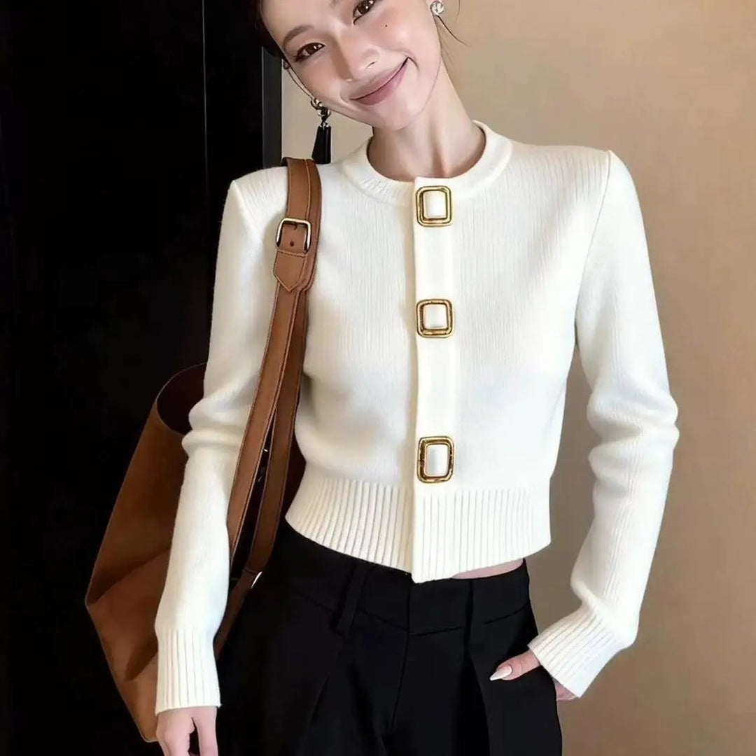Gemma Jewel-Button Cardigan