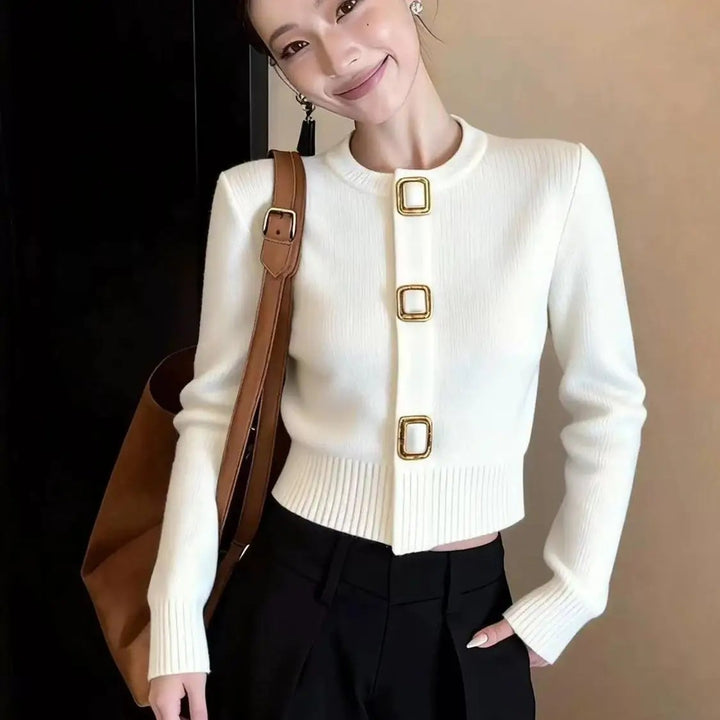 Gemma Jewel-Button Cardigan