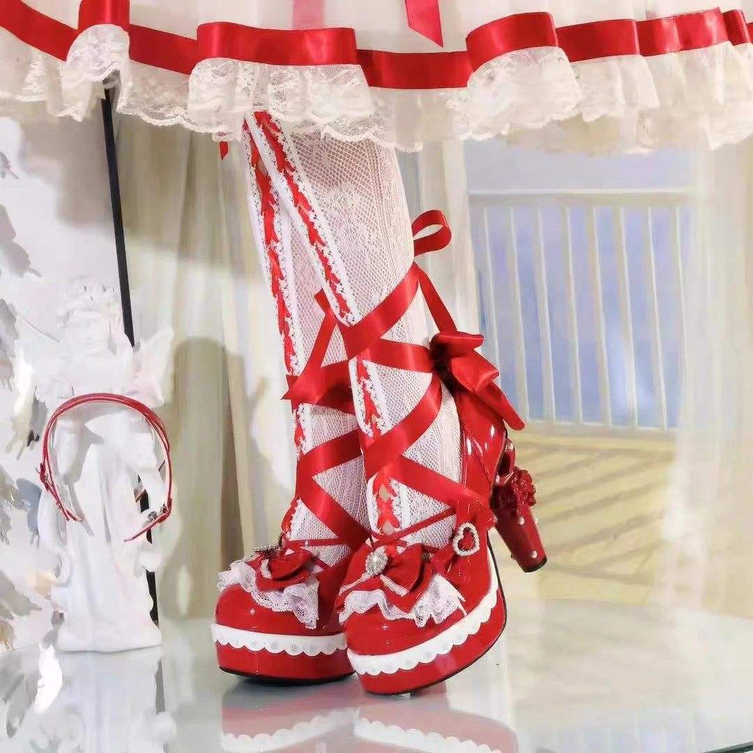 Ballerine Ribbon Platform Heels