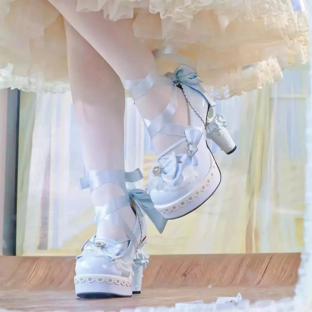 Ballerine Ribbon Platform Heels
