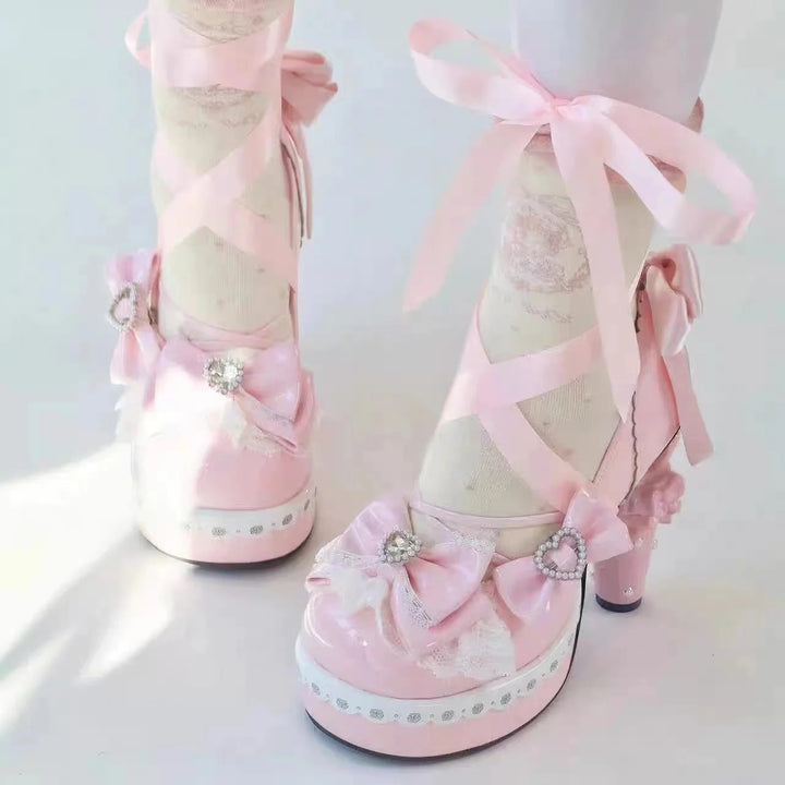Ballerine Ribbon Platform Heels