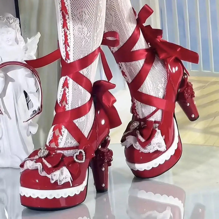 Ballerine Ribbon Platform Heels