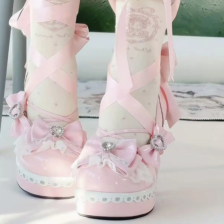 Ballerine Ribbon Platform Heels