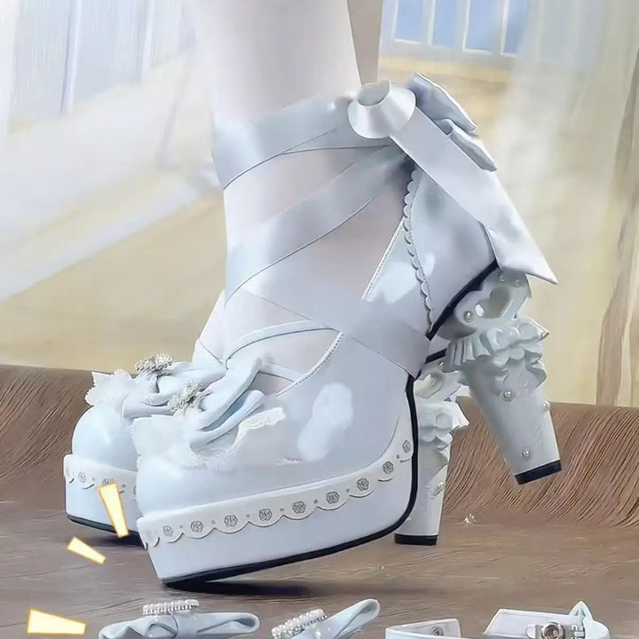 Ballerine Ribbon Platform Heels