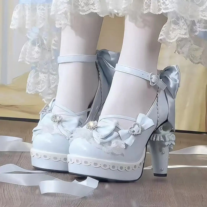 Ballerine Ribbon Platform Heels