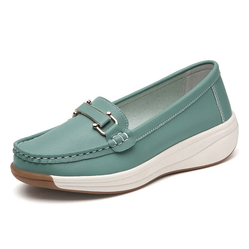 Signorina Buckle Leather Loafers