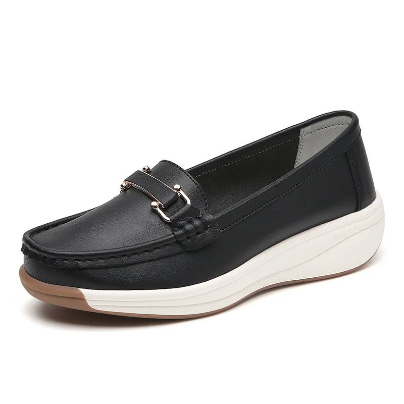 Signorina Buckle Leather Loafers