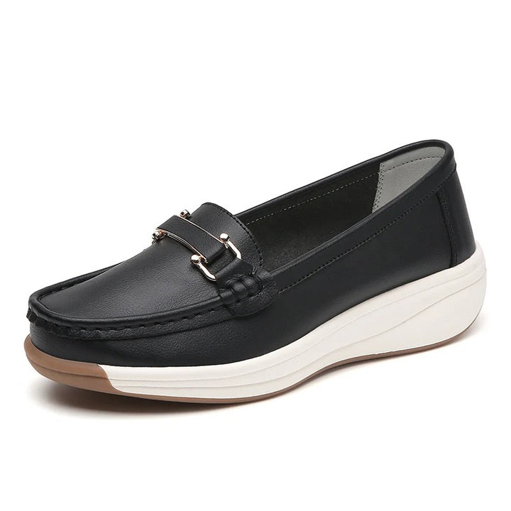 Signorina Buckle Leather Loafers