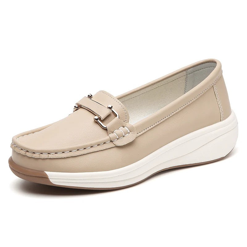 Signorina Buckle Leather Loafers