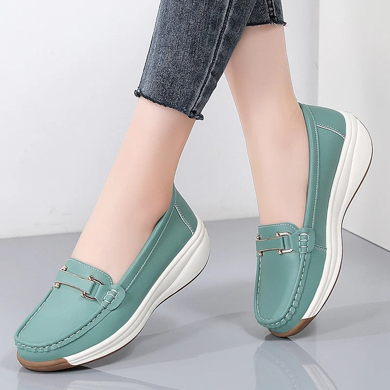 Signorina Buckle Leather Loafers