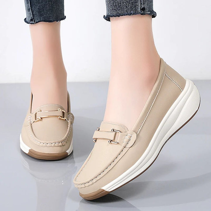 Signorina Buckle Leather Loafers