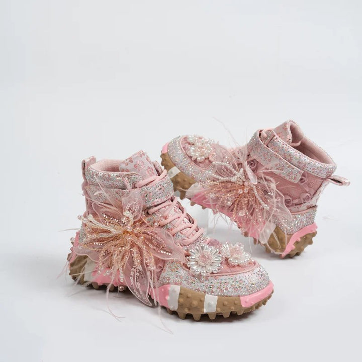 Fatina Rhinestone High-Top Sneakers