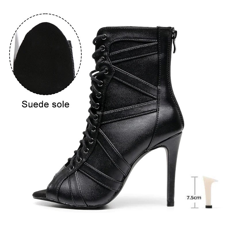 Ravella Peep-Toe Dance Boots