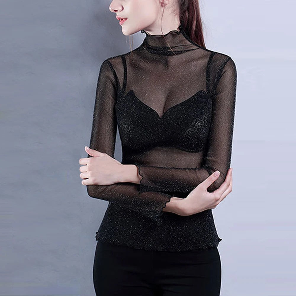 Velina Sheer Turtleneck