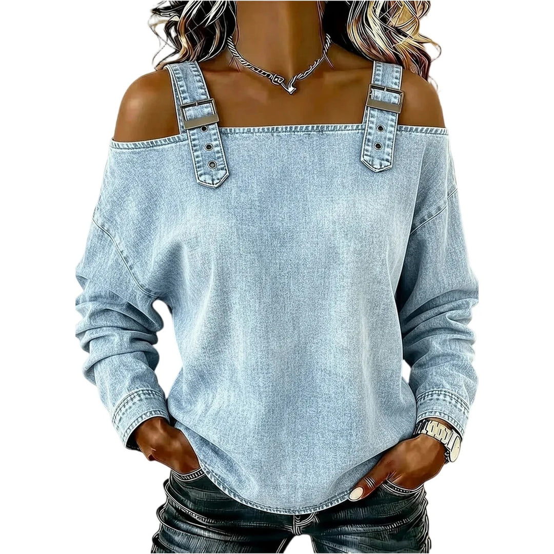 Harper Buckle Cold-Shoulder Top