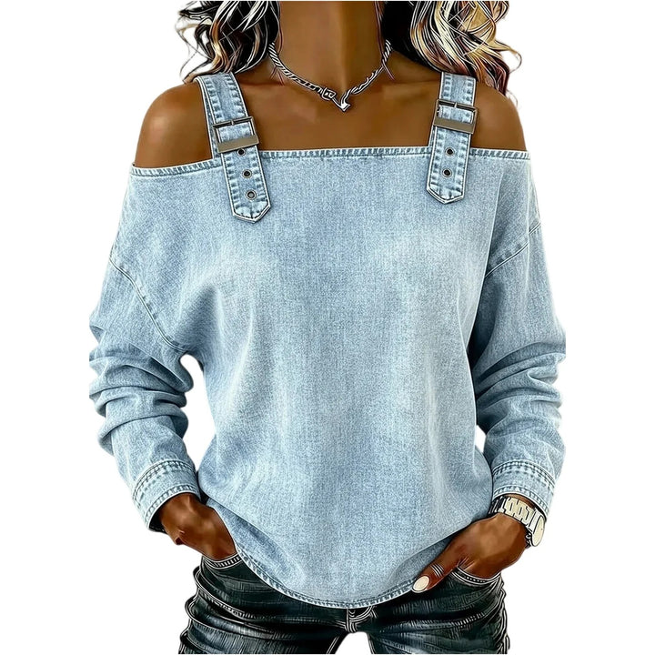 Harper Buckle Cold-Shoulder Top