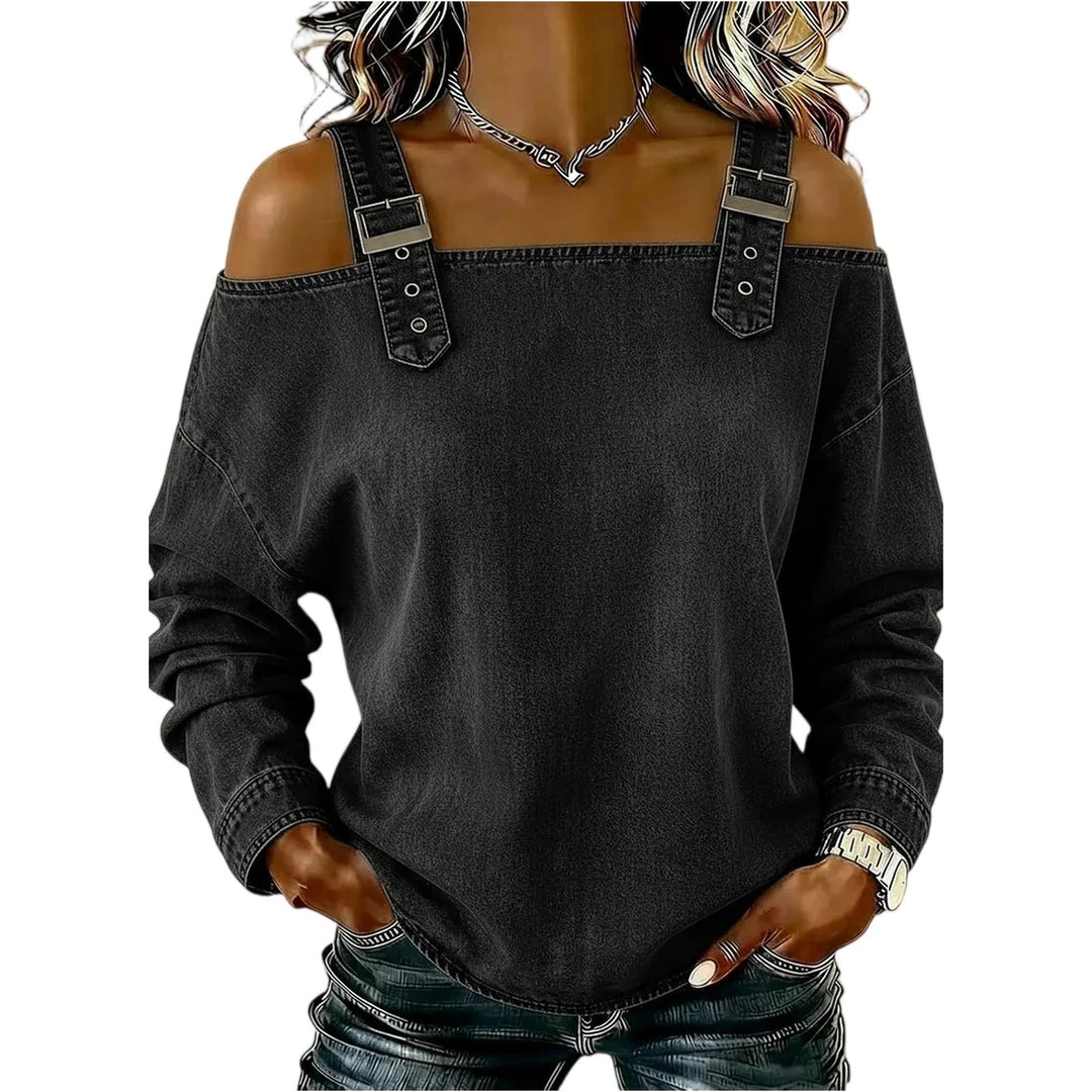 Harper Buckle Cold-Shoulder Top
