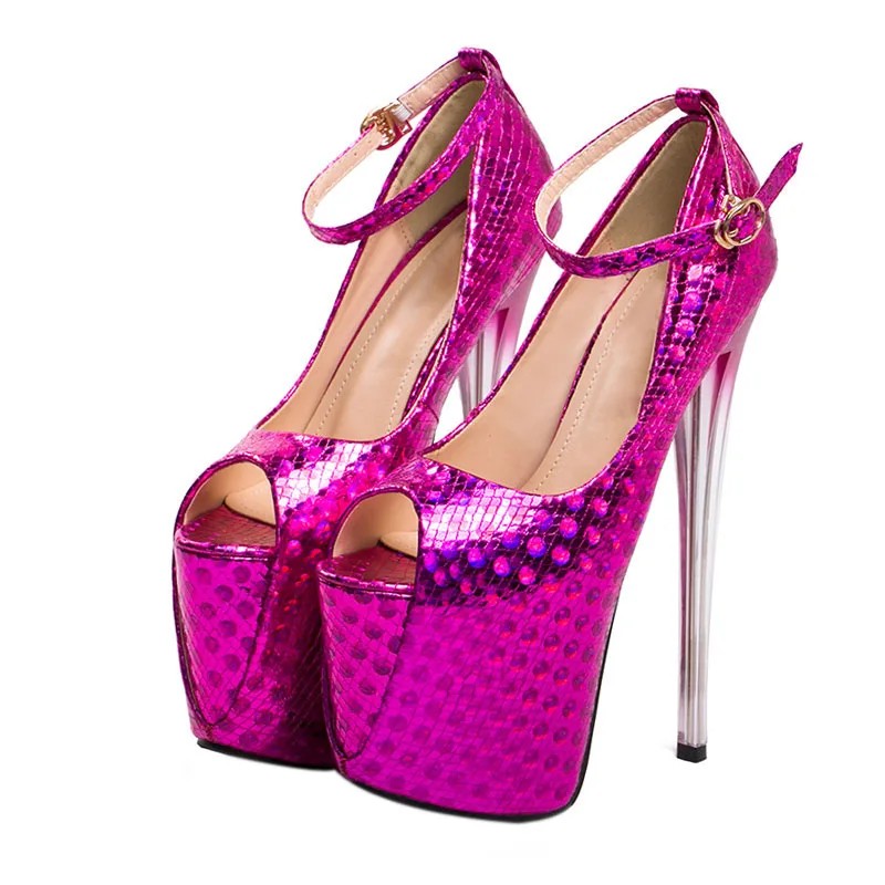 Serpente Peep-Toe Platform Stilettos