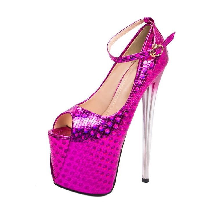 Serpente Peep-Toe Platform Stilettos