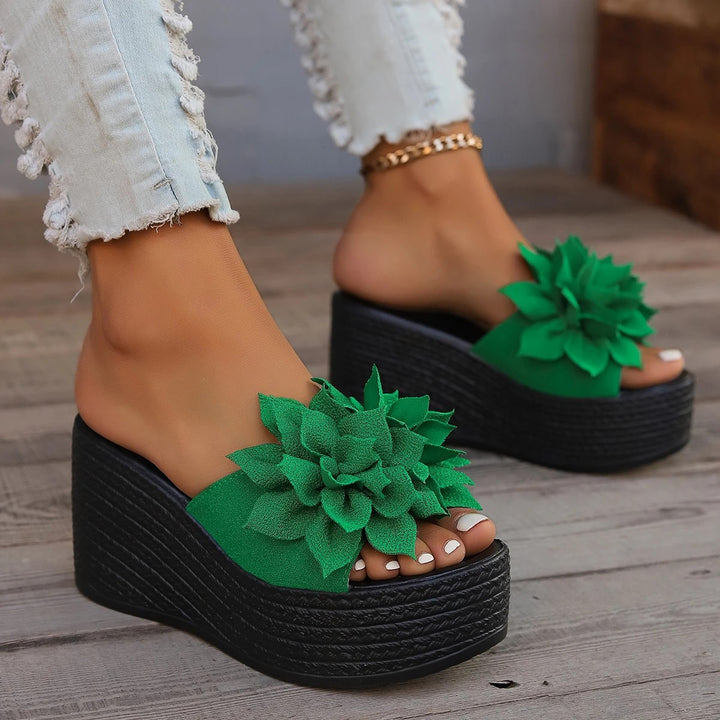 Fioretta Bloom Wedge Slides
