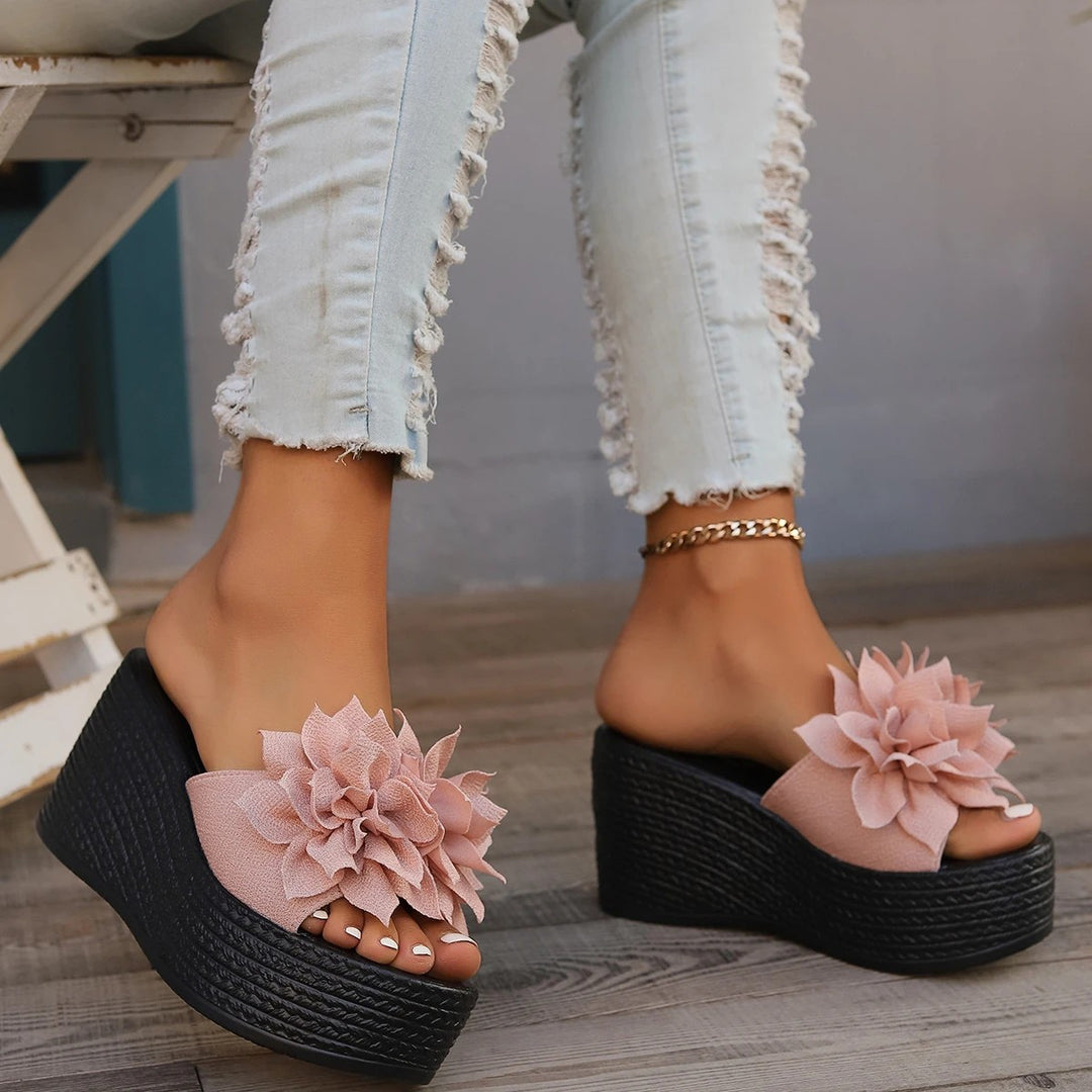 Fioretta Bloom Wedge Slides
