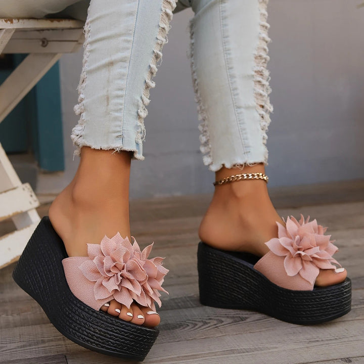 Fioretta Bloom Wedge Slides