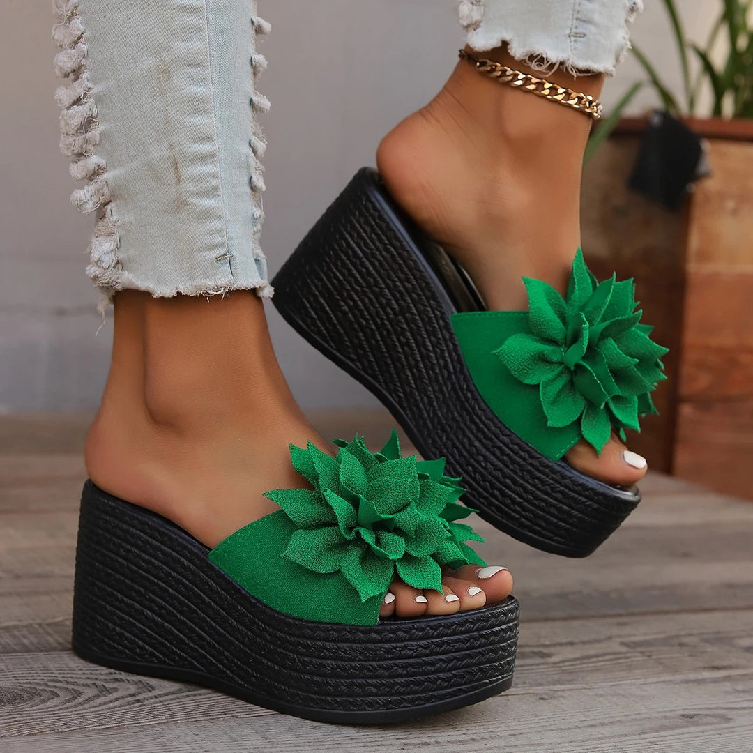 Fioretta Bloom Wedge Slides