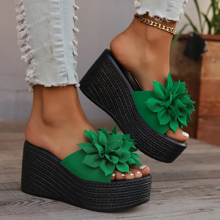 Fioretta Bloom Wedge Slides
