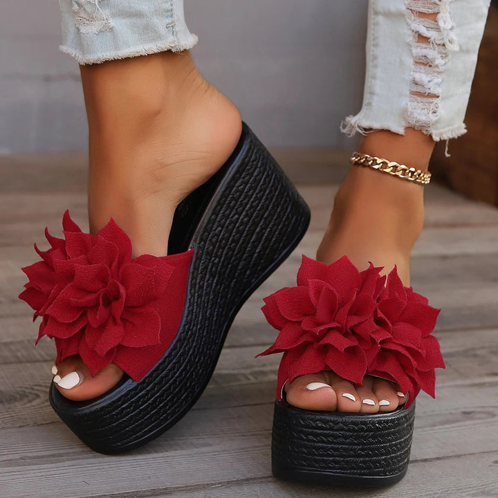 Fioretta Bloom Wedge Slides