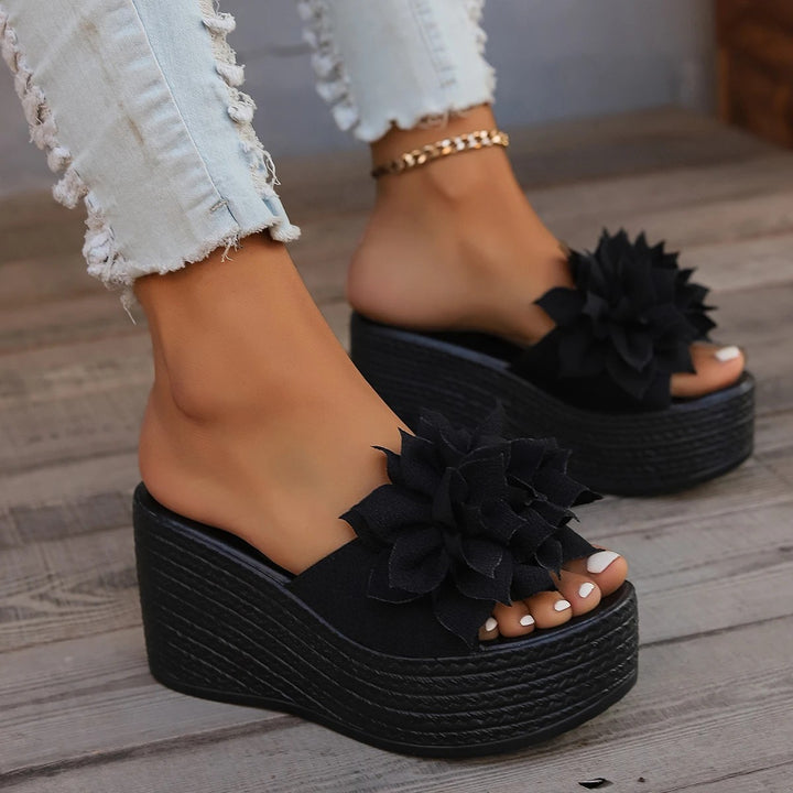 Fioretta Bloom Wedge Slides