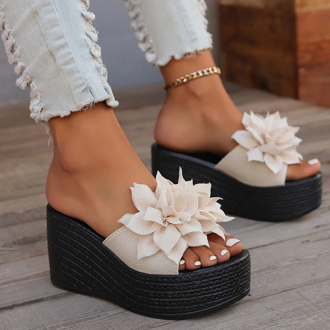 Fioretta Bloom Wedge Slides