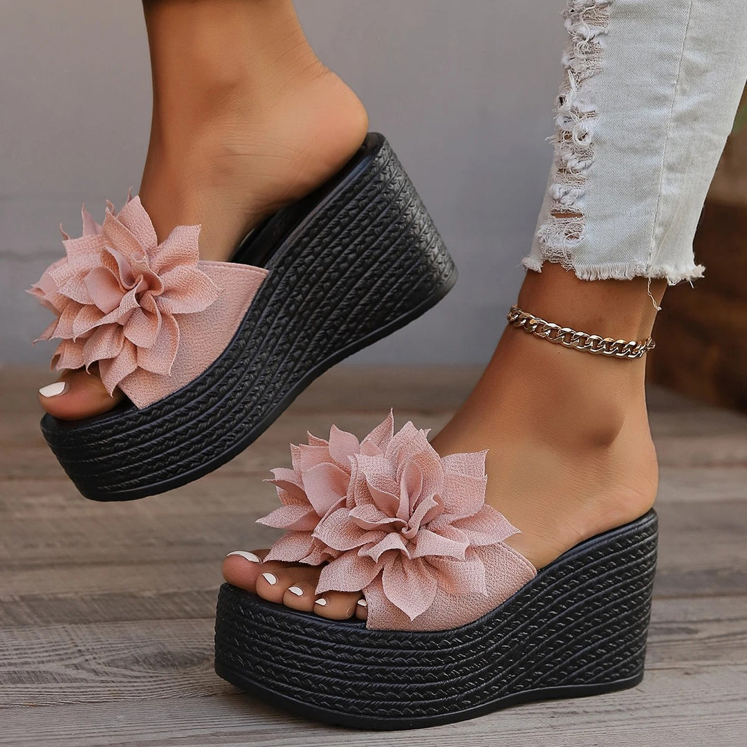 Fioretta Bloom Wedge Slides