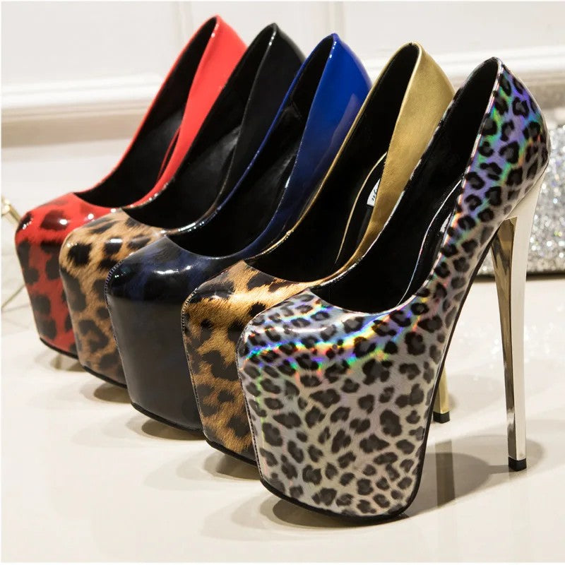 Fiera Leopard Platform Pumps