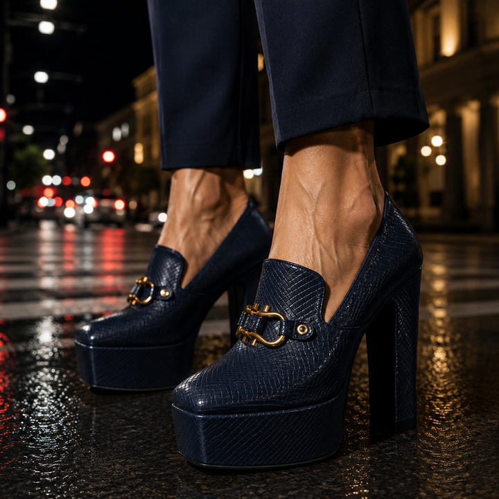 Marchesa Buckle Platform Loafers