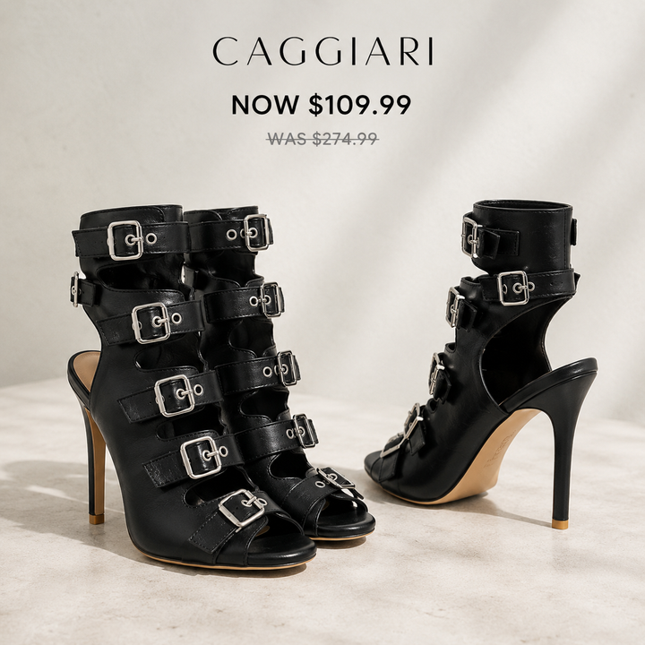 Caggiari Buckled Gladiator Heels