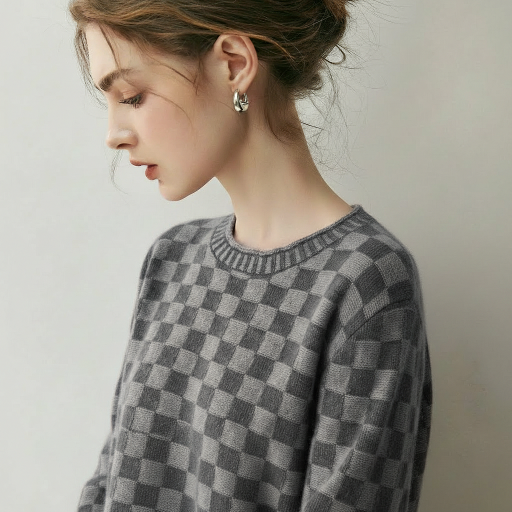 Claudette Check Cashmere Sweater