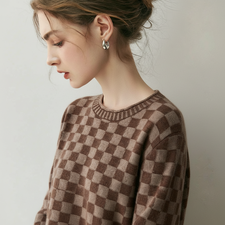 Claudette Check Cashmere Sweater