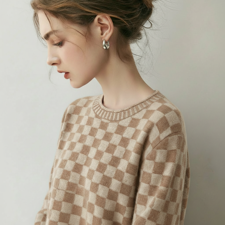 Claudette Check Cashmere Sweater